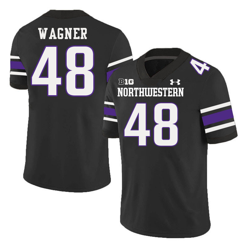 Northwestern Wildcats #48 Drew Wagner College Football Jerseys Stitched-Black